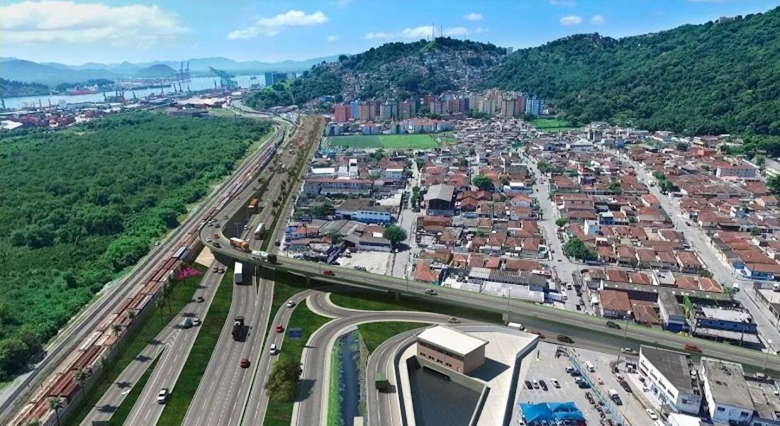Obras de construção de terceiro viaduto na entrada de Santos tem início