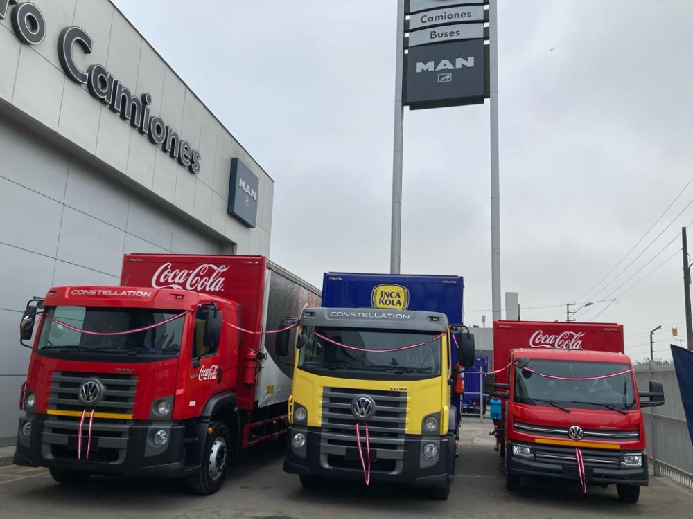 Coca-cola amplia frota no Peru com 144 novos caminhões Volkswagen Constellation