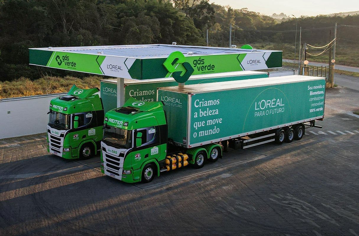 Grupo L'Oréal no Brasil quer dobrar a capacidade de transporte movido a biometano com projeto pioneiro 