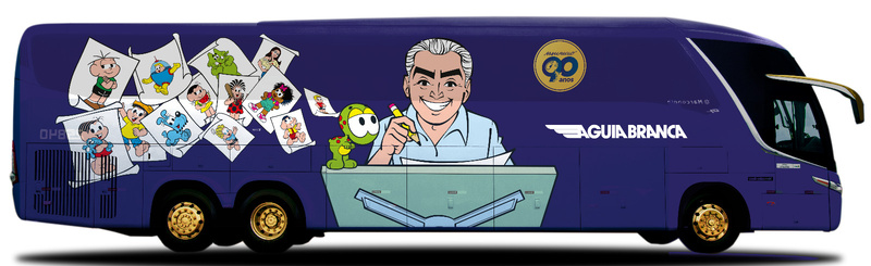 Viação Águia Branca lança ônibus temático em homenagem aos 90 anos de Mauricio de Sousa