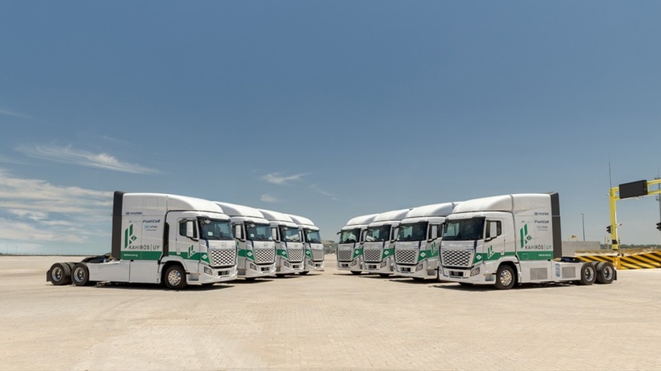 Hyundai leva frota XCIENT Fuel Cell ao Uruguai e inaugura nova fase da logística limpa na região